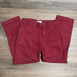 Studio Blue - Sophia Utility Pocket Pants - Women Size 29- Burgundy